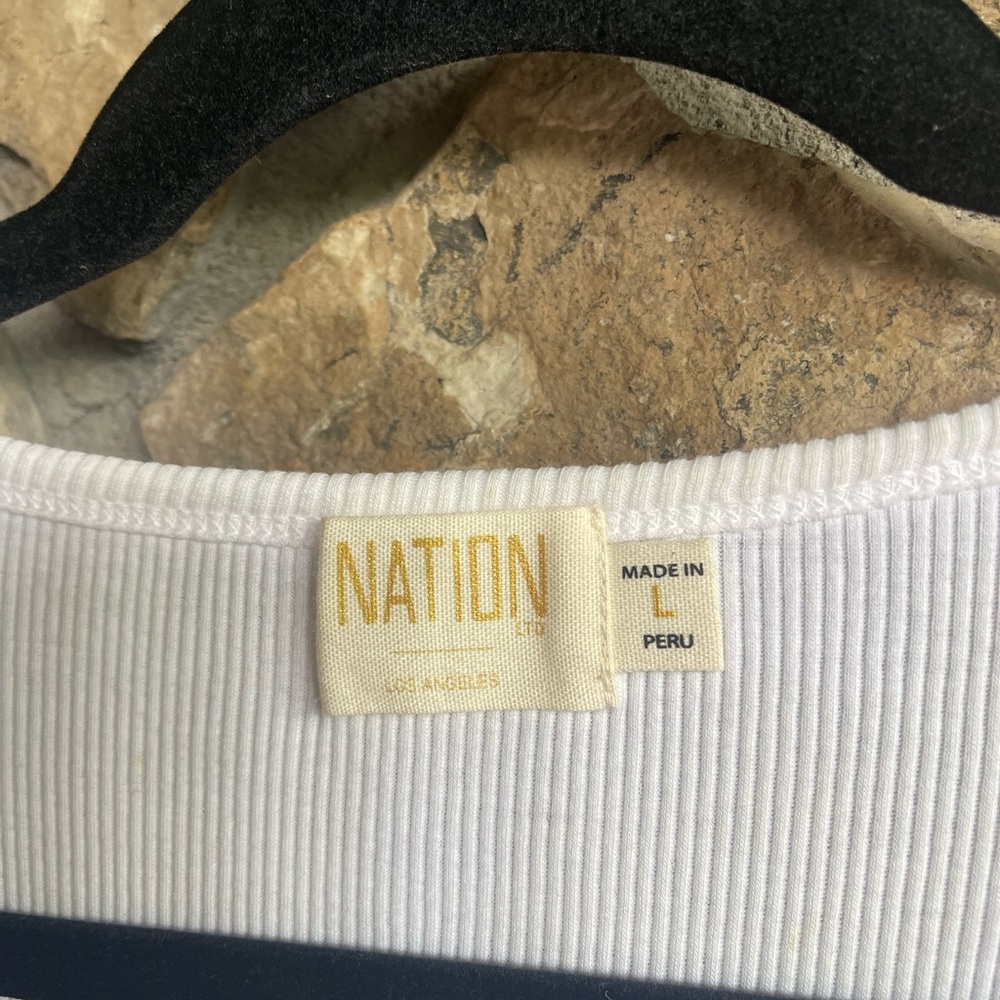 Nations Ltd - White Ribbed Pixie Tee - image 3